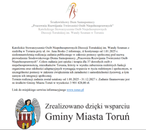 obowiazek informacyjny o realizacji zadania zleconego przez Gminę Miasta Toruń w 2025 r.